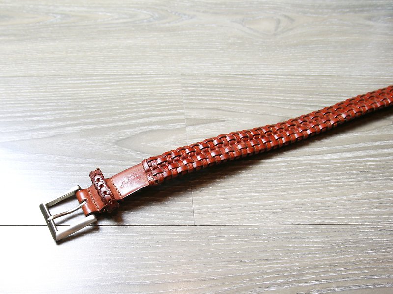 Back to Green - Belt weaving // vintage belt - เข็มขัด - หนังแท้ 
