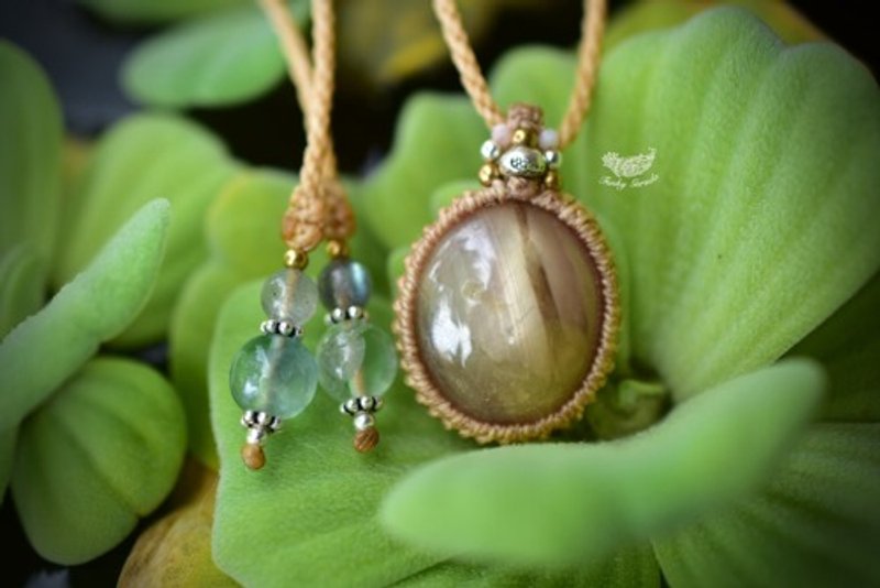 艶々ライン★イエロースターサファイア　マクラメペンダント160 - 項鍊 - 寶石 