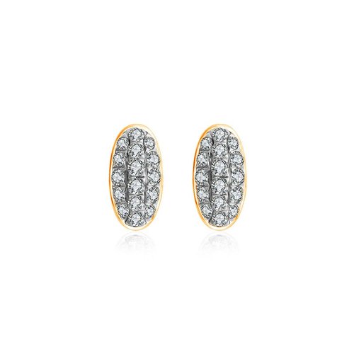 Genevieve Collection 18k橢圓形鑽石耳環