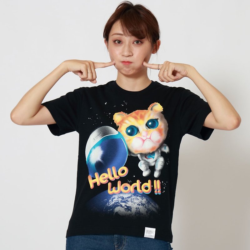 Space Cat / 太空貓 - 女 T 恤 - 棉．麻 