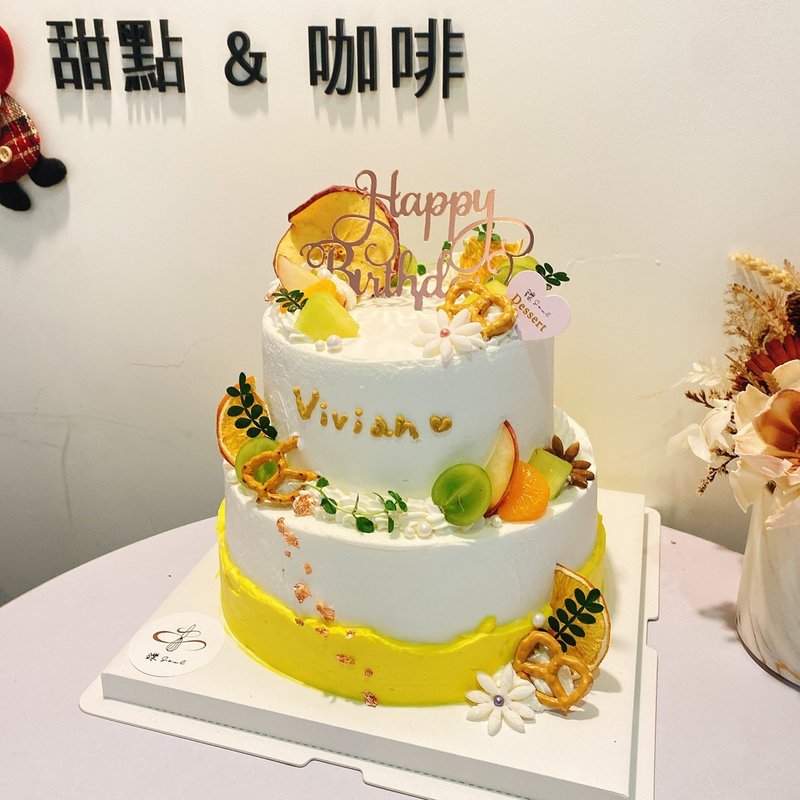 雙層蛋糕 公版蛋糕 生日蛋糕 客製化雙層蛋糕 鑠甜點 紀念日 - 蛋糕/甜點 - 新鮮食材 