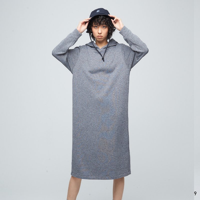 Reboot-Soho Functional Warm Hooded Dress (Female)-Grey Twist - One Piece Dresses - Polyester 