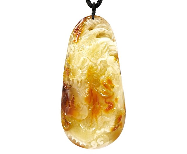Zhengjia Jewelry]蝋琥珀トップレッドホワイトゴールドフル