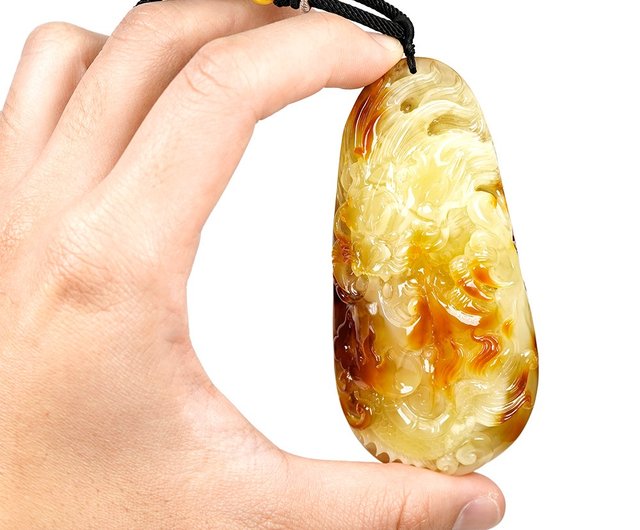 Zhengjia Jewelry]蝋琥珀トップレッドホワイトゴールドフル