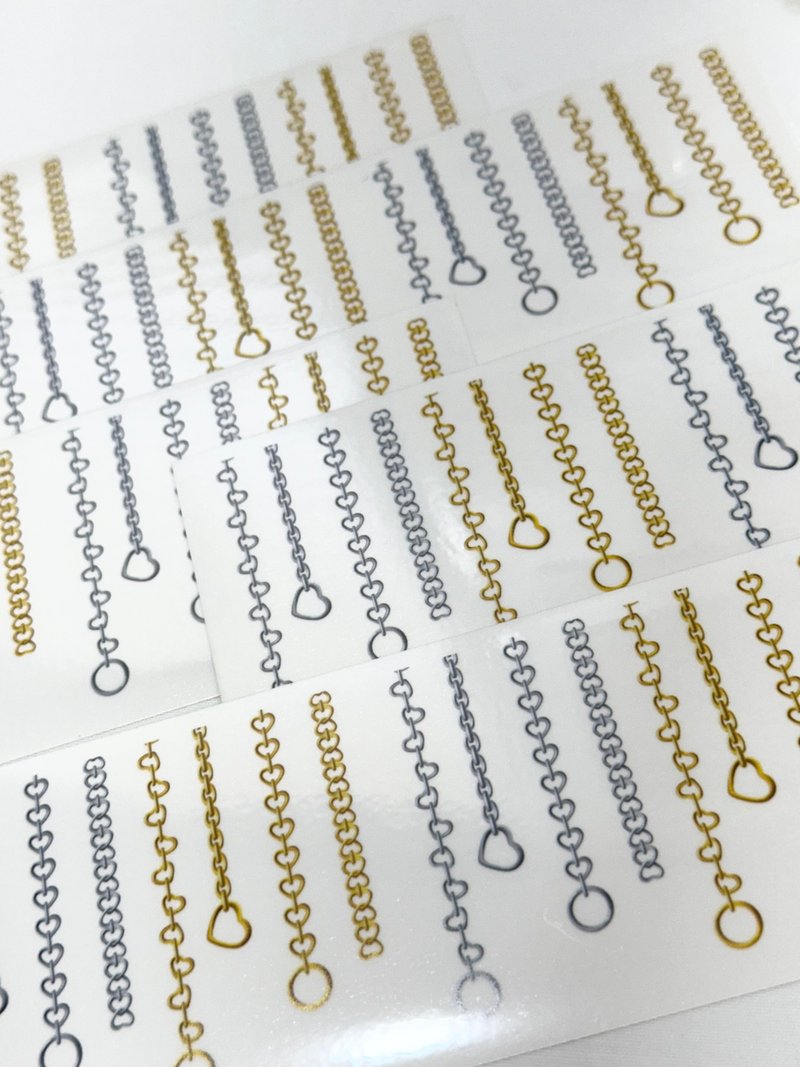 SENSIARY Gold Silver Cute Chain Sticker 5PCS - Cards & Postcards - Paper 