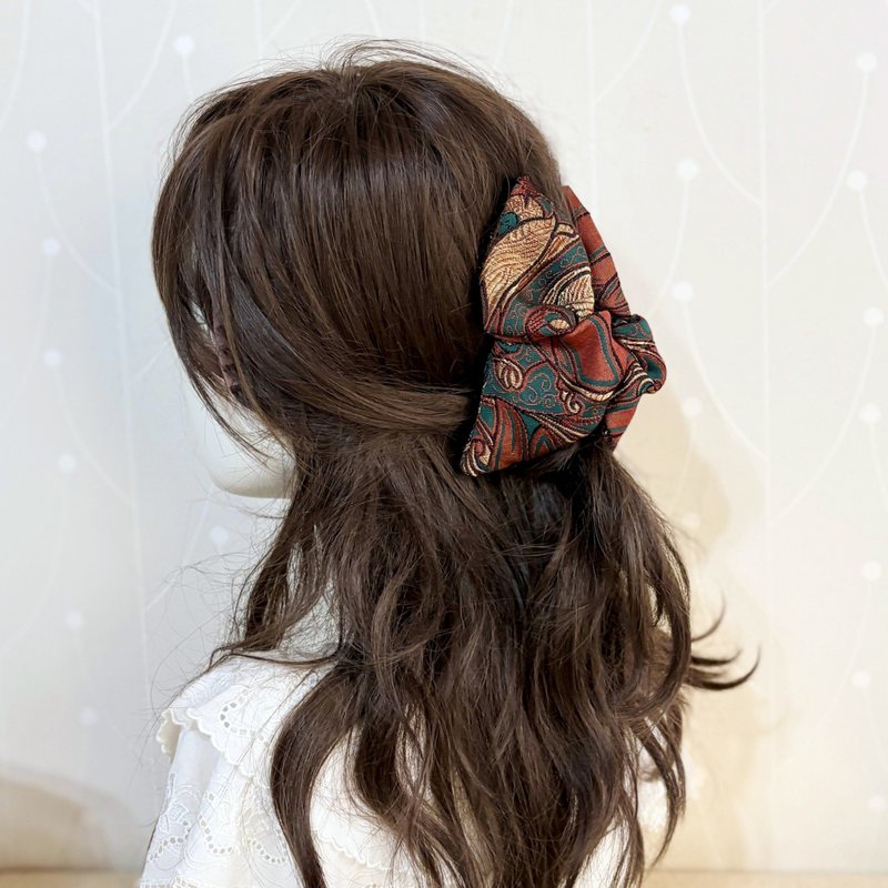 三角蝴蝶結抓夾 / 13cm鯊魚夾 髮夾 包頭 大抓夾 髮量多 - 髮夾/髮圈 - 其他材質 咖啡色