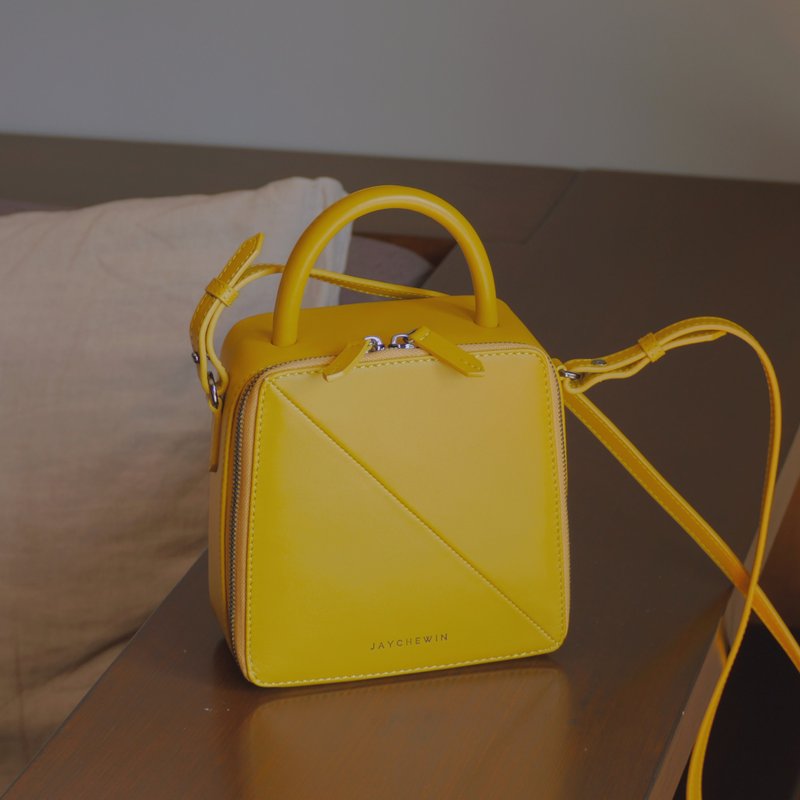 斜背包 包包 Butter Cross-body Bag / 芥末黃色 Mustard Yellow - 側背包/斜背包 - 真皮 黃色
