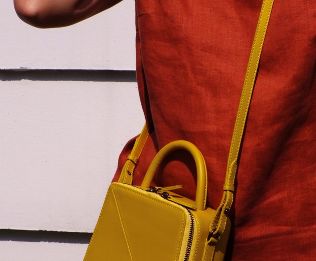 Butter Crossbody Bag in Mustard Yellow Nappa Leather - Shop