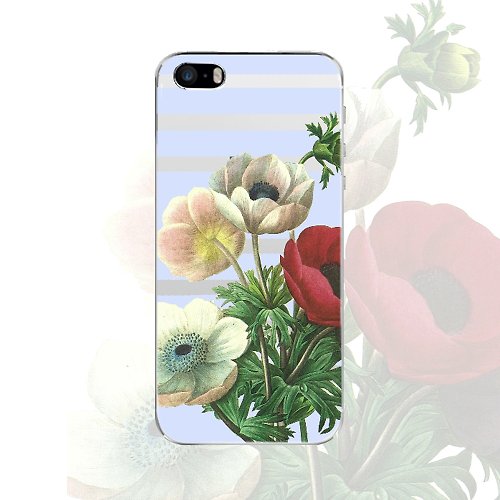 GoodNotBadCase iPhone case hard plastic clear Samsung Galaxy case phone case flower anemon 55