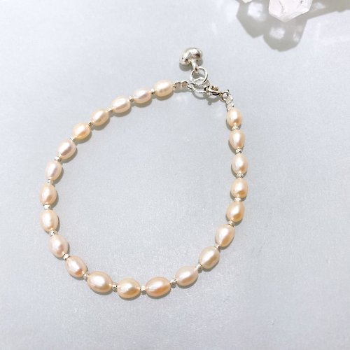 Ops手工飾品設計 Ops Pearl silver bracelet- 粉膚色/珍珠/純銀/六月誕生石/手鍊