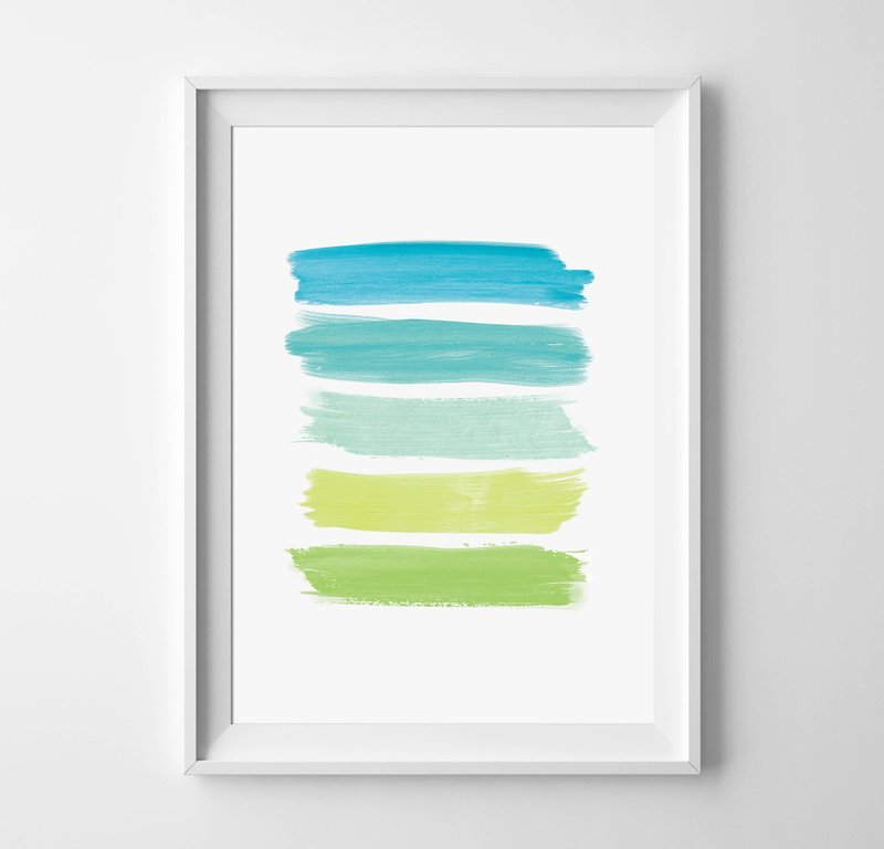 brush strokes print (2) customizable posters - Wall Décor - Paper Green
