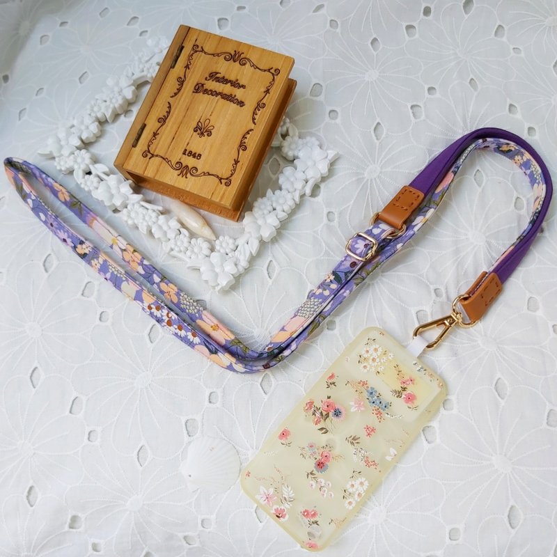 Three-in-one multi-function purple Korean cotton mobile phone oblique strap / oblique strap / back rope / lanyard - เชือก/สายคล้อง - ผ้าฝ้าย/ผ้าลินิน สีม่วง