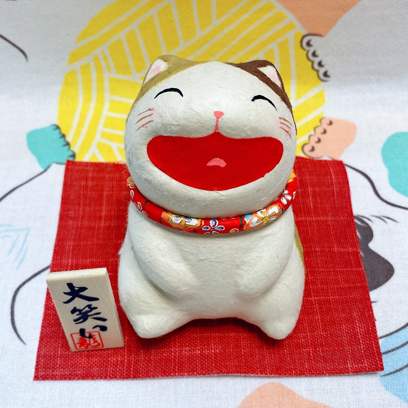 Kyoto Handmade Decorations-Laughing Cat (Large)-Sanmao - ของวางตกแต่ง - วัสดุอื่นๆ 