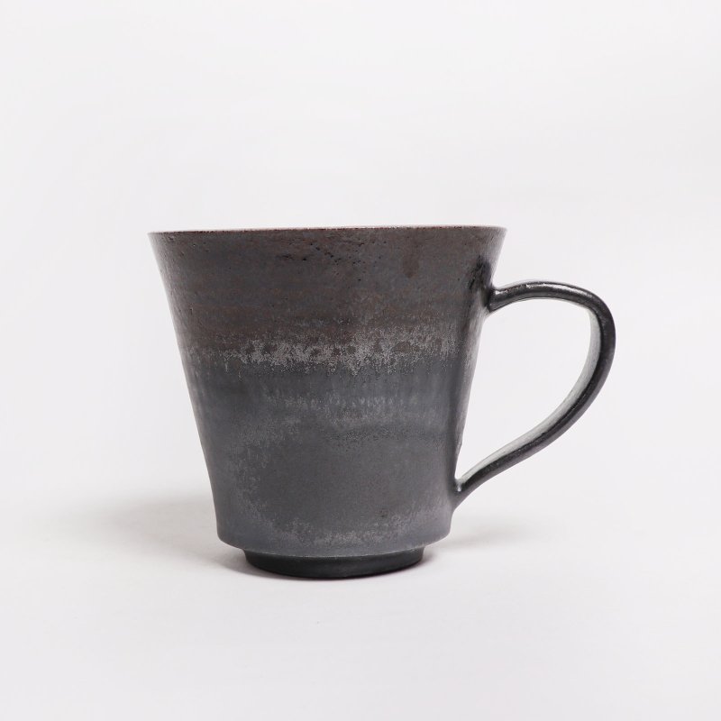明芽窯 l 灰藍黑曜馬克杯咖啡杯 - 咖啡杯/馬克杯 - 陶 黑色