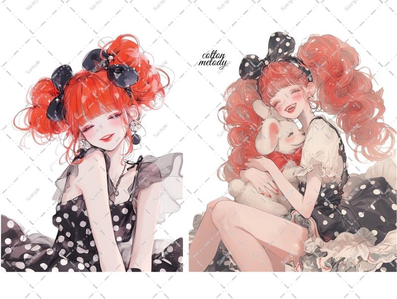 original sticker no.7096 人物ステッカー オリジナルステッカー 人物ステッカー 女の子ステッカー オリジナル人物ステッカー - 貼紙 - 紙 