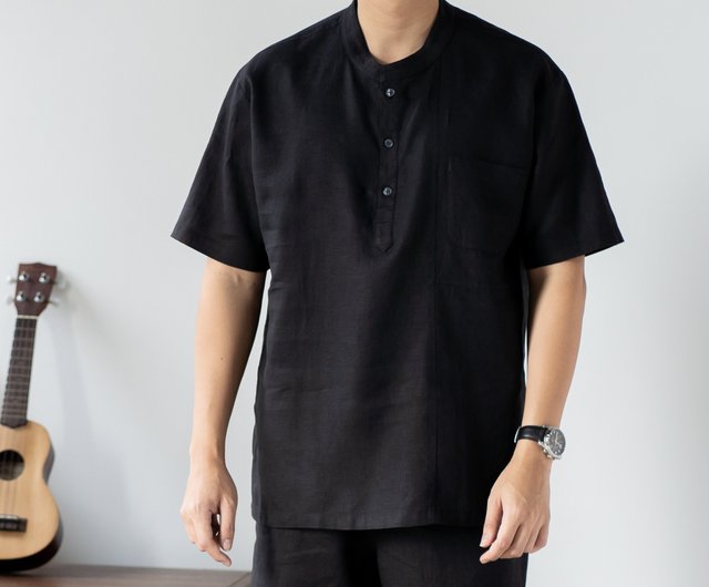MOAT リネン ブラック 半袖シャツ ブルー＆Jリネンシャツ、半袖