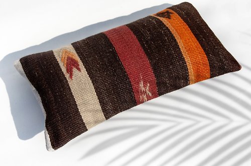 omhandmade 土耳其地毯抱枕套 羊毛抱枕套 kilim圖騰地毯枕頭套-印地安圖騰風