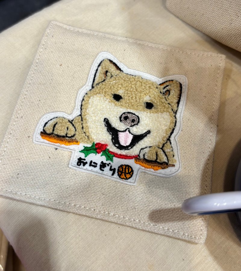 柴柴純棉杯墊 毛巾繡 台灣製造 - 杯墊 - 棉．麻 白色
