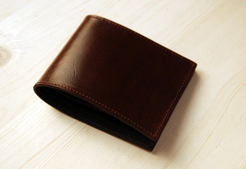 [Open pre-order in November] [Christmas gift] Brown leather short clip - Wallets - Genuine Leather Brown