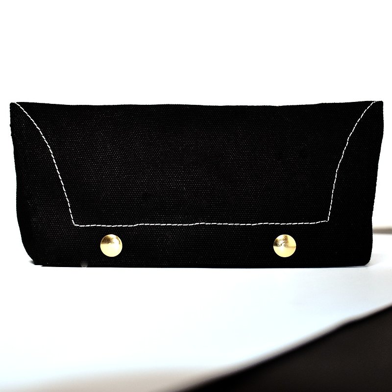 [NG products clear] canvas pen bag _ black - Pencil Cases - Other Materials Black
