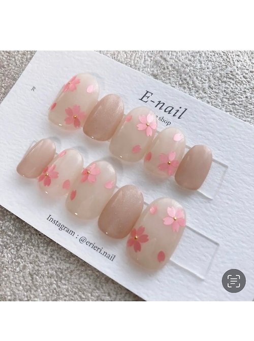 e-nail ネイル 美甲 nail 桜 花 フラワー pink flower cherry blossom