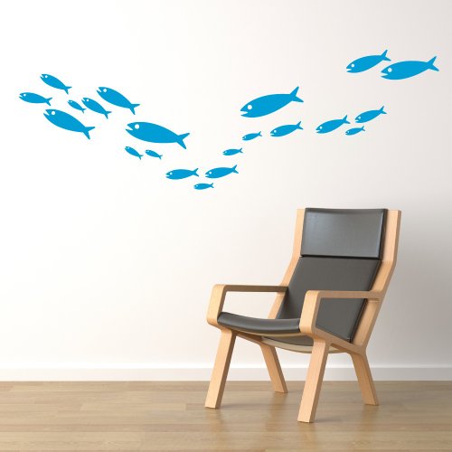 Smart Design 設計 壁貼 《Smart Design》創意無痕壁貼◆魚群悠遊 8色可選