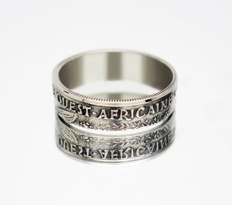 West African States Coin Ring 50 francs 1972-2011 coin rings for men coin rings - General Rings - Other Metals 