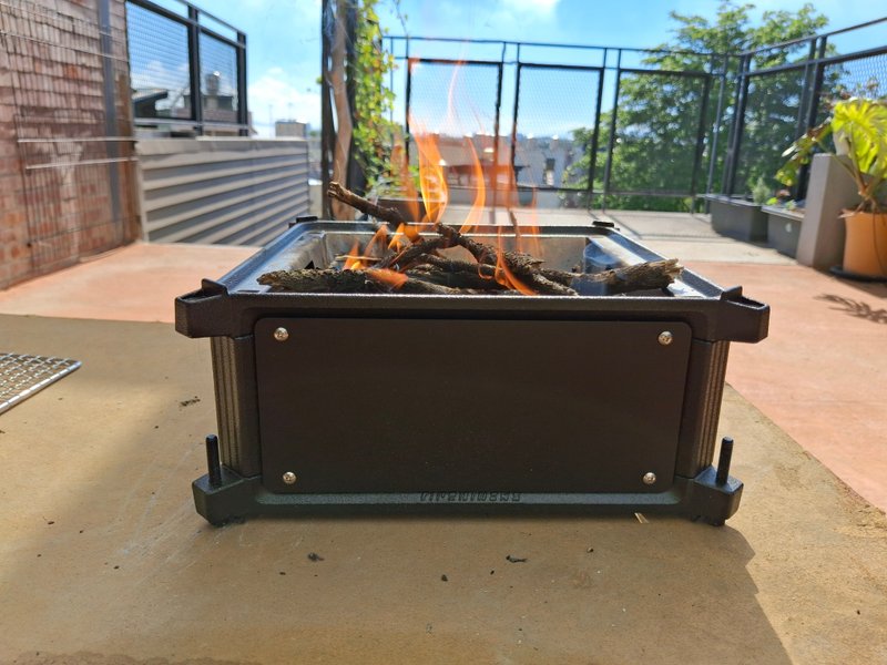 Blackened style barbecue grill | Rough grain | Table top grill - ชุดเดินป่า - อลูมิเนียมอัลลอยด์ สีเทา