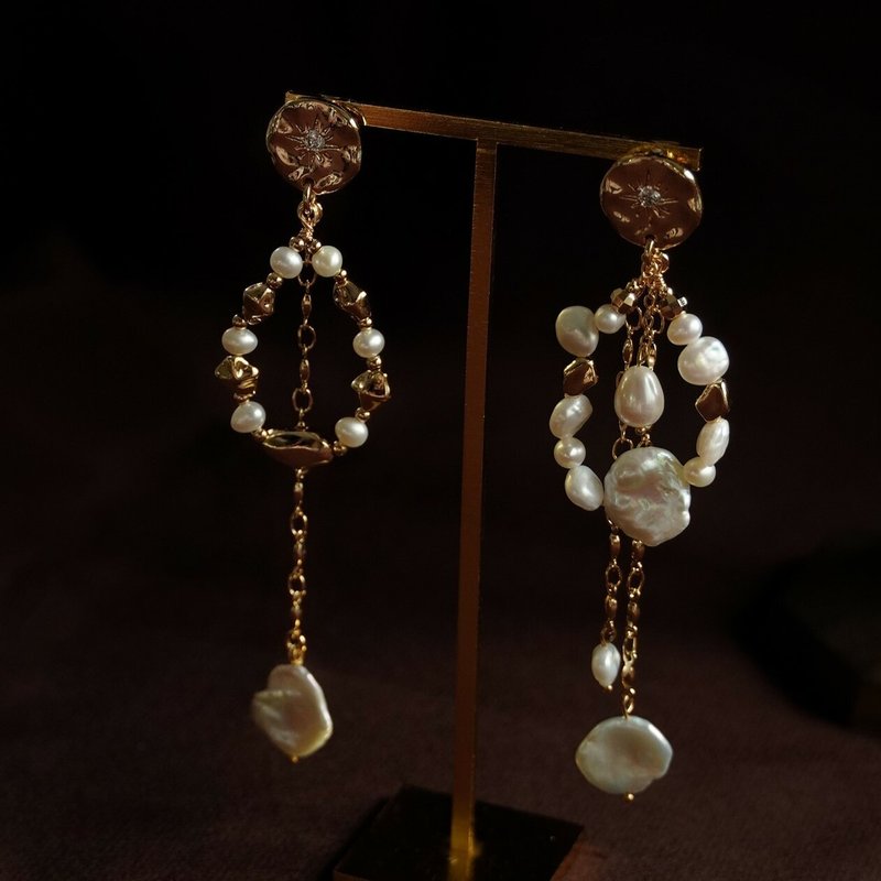 14KGP Lake Light Earrings - ต่างหู - วัสดุอื่นๆ 