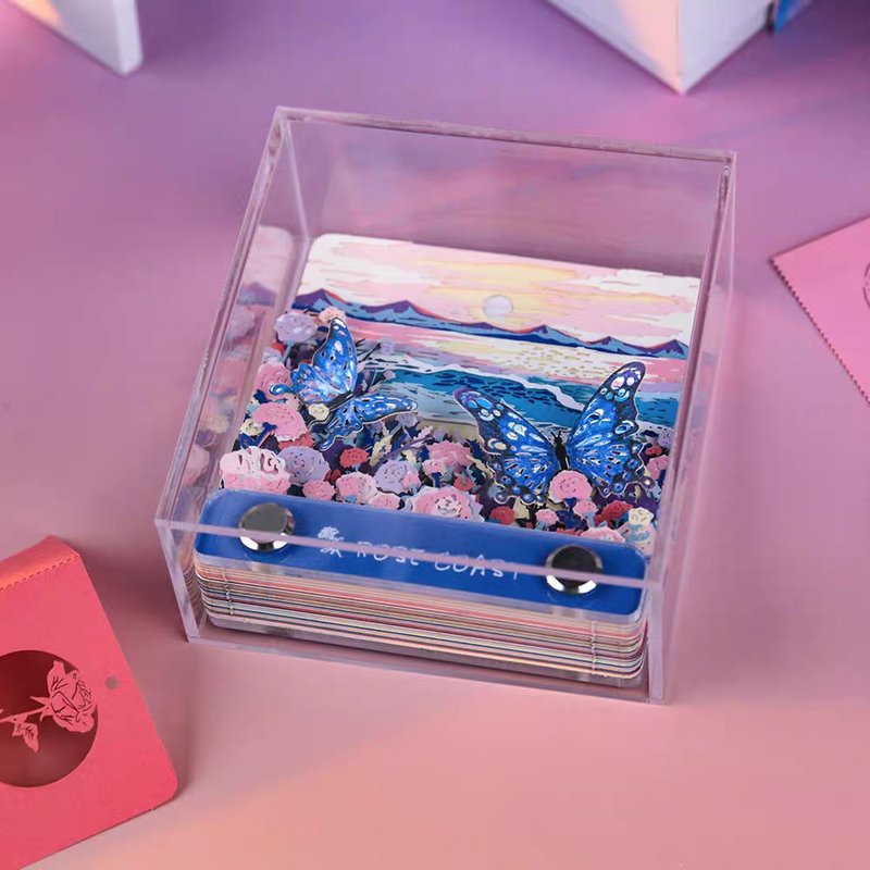 立体ペーパーアート付箋 / ローズコースト - 付箋・ポストイット - 紙 