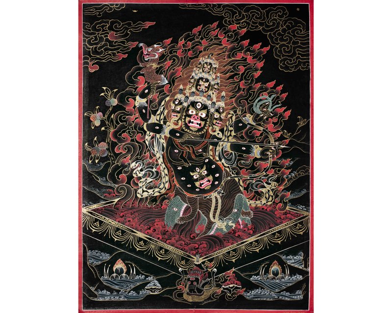 羅睺羅唐卡繪畫佛教唐卡 - 壁貼/牆壁裝飾 - 其他材質 多色