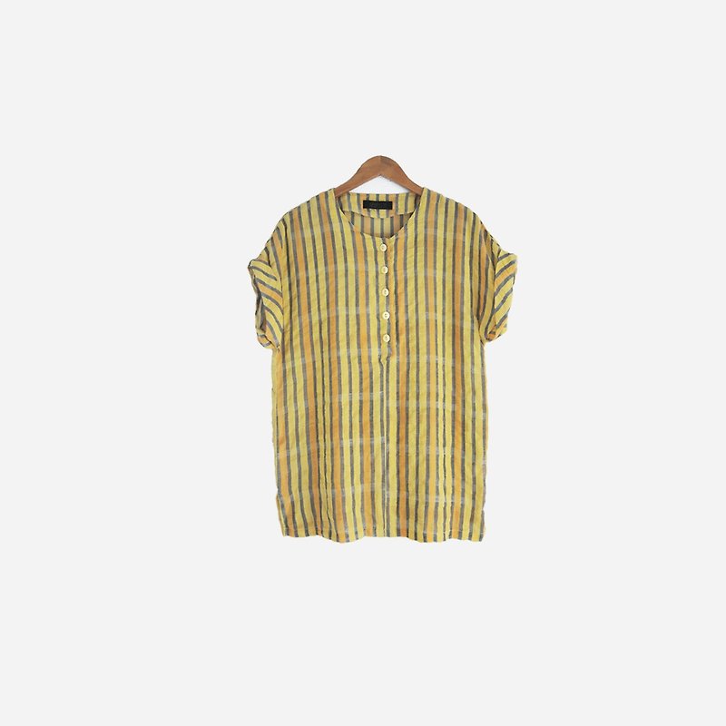 Dislocated Vintage / Yellow Straight Short Sleeve Top no.509 vintage - Women's Tops - Cotton & Hemp Yellow