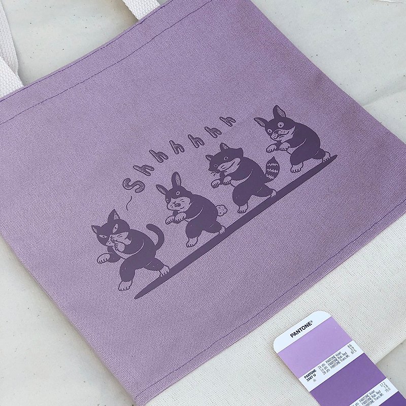 Fugui PANTONE color ticket handbag/silk print - กระเป๋าถือ - ผ้าฝ้าย/ผ้าลินิน 