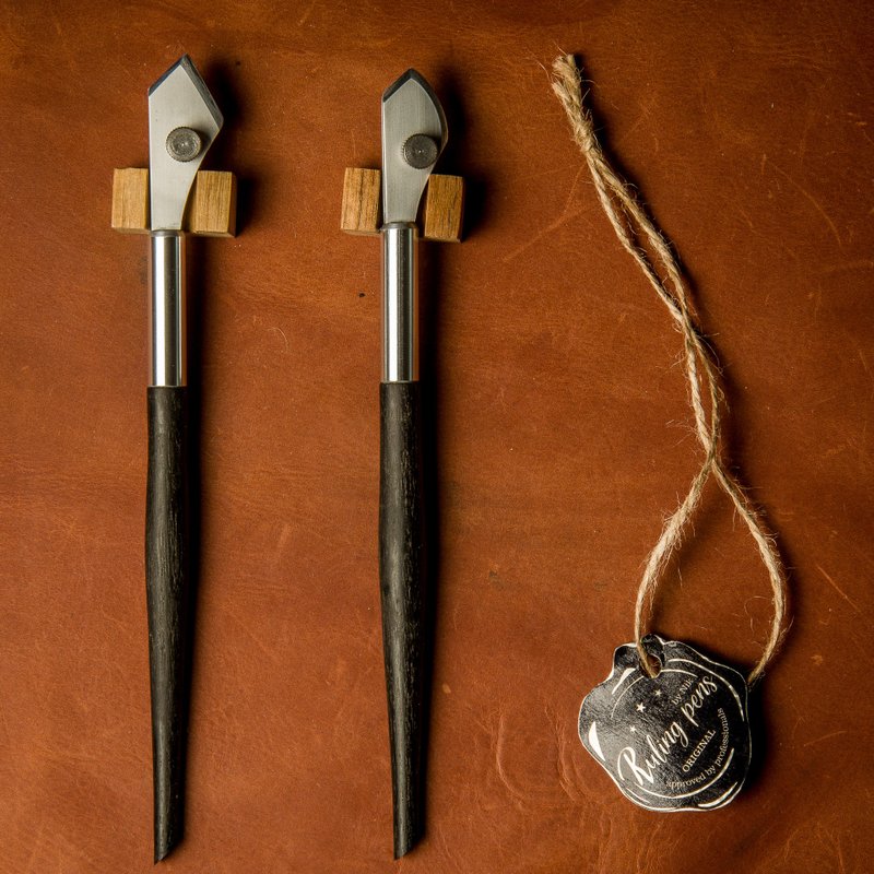 Hand made ruling pen for expressive  calligraphy/Hard series/ Handle carved - 沾水筆 - 其他金屬 銀色