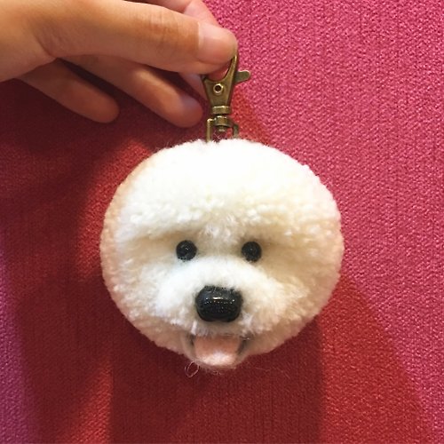 VV Pet 客製化寵物紀念品 純手工製作比熊犬鑰匙圈