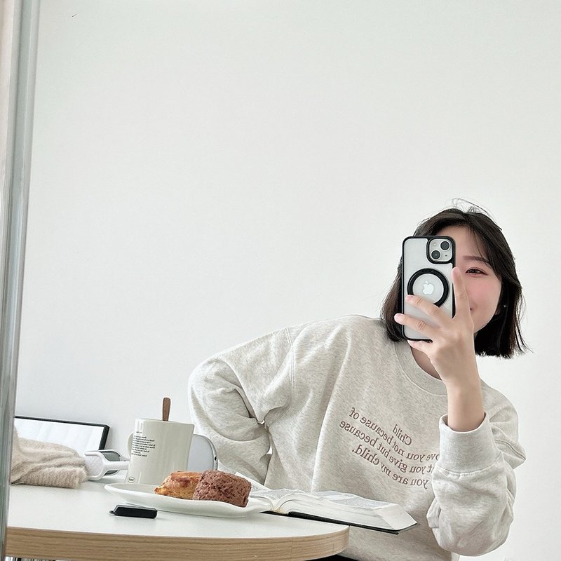 JIN CHA GOD- 刺繡大學T 孩子我愛你 不是因為你付出了什麼 /基督 - 帽T/大學T - 棉．麻 