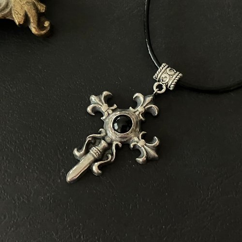 jewelry MARINA オニキス Cross Star ネックレス silver