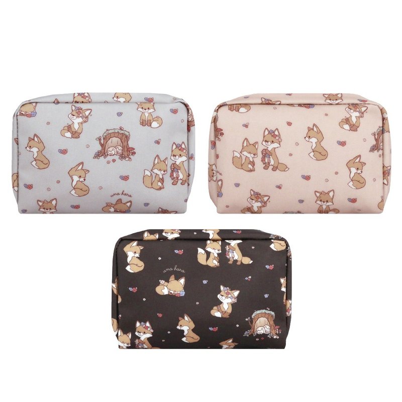 【狐狸與花-存摺收納】存摺印章收納/化妝包/旅行包多功能收納包 - 化妝包/收納袋 - 防水材質 