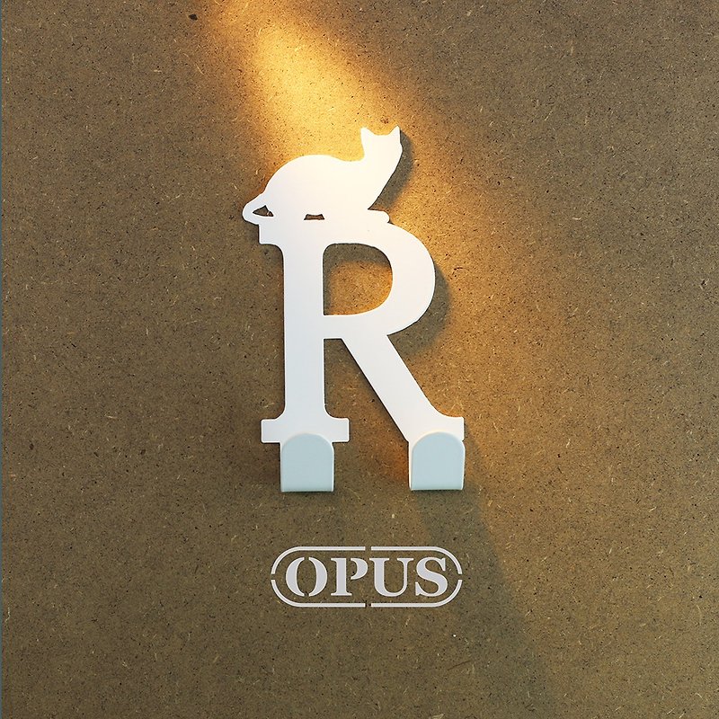 [OPUS Dongqi Metalworking] When the cat meets the letter R-hook (elegant white) hook/wedding accessory - กล่องเก็บของ - โลหะ ขาว