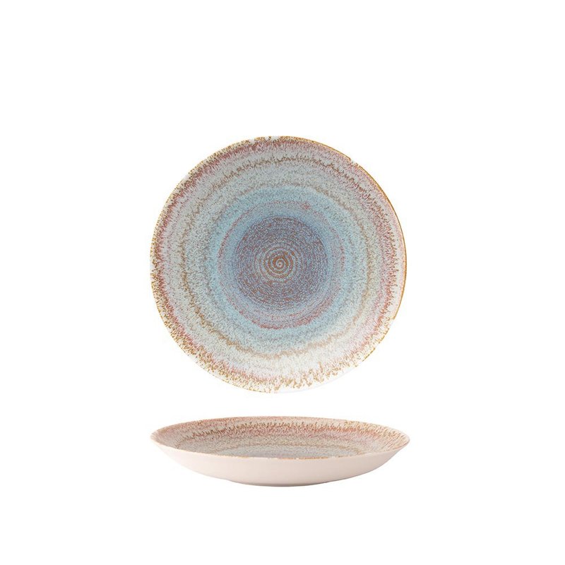 ECO Earth Series-22.5CM Italian Dinner Bowl-Mysterious Ocean - จานและถาด - เครื่องลายคราม หลากหลายสี