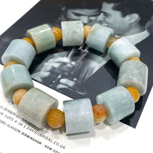 DoriAN純銀設計 Eli Jewelry 福氣招財路路通天然A貨緬甸玉翡翠男士手串 附保證書