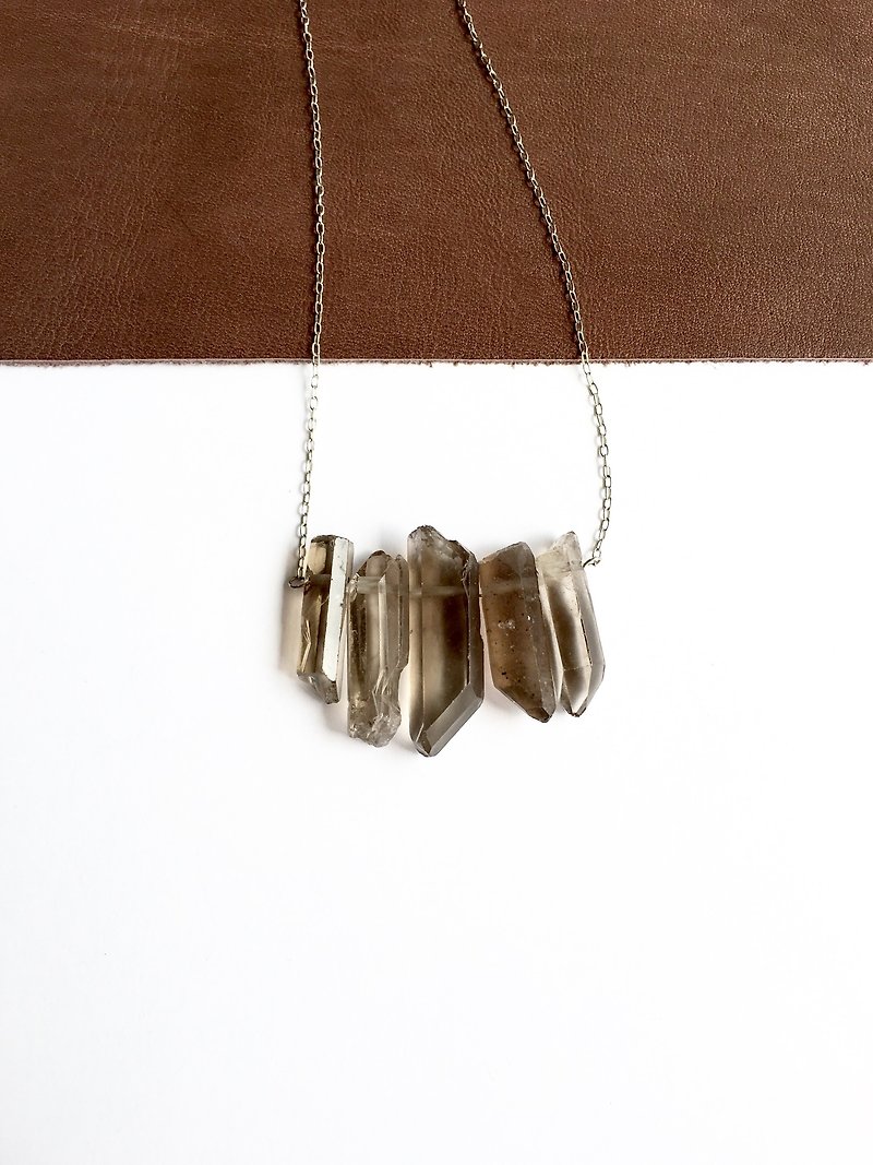 Smoky Quartz necklace - Necklaces - Stone Gray