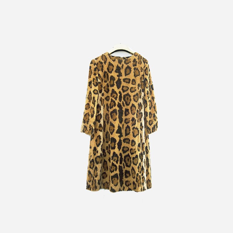 Dislocation vintage / fur leopard dress no.930 vintage - One Piece Dresses - Other Materials Brown