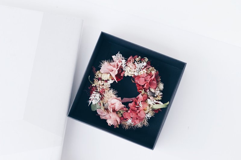 Flower Wreath! [Aphrodite-Aphrodite] dry flower eternal flower wreath - ของวางตกแต่ง - พืช/ดอกไม้ สึชมพู