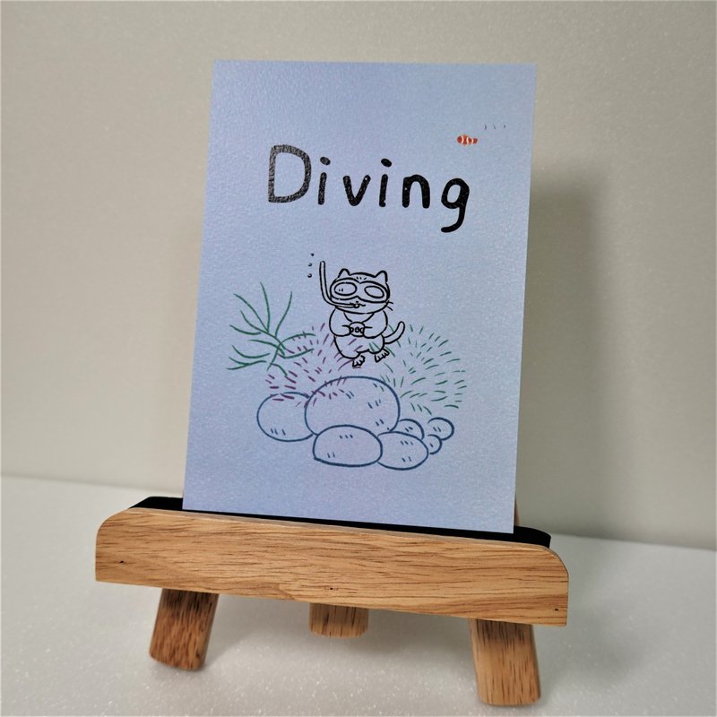 Sea diving watercolor paper postcard - Cards & Postcards - Paper Blue