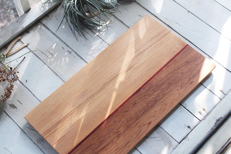 Handmade wooden plate tray / Vietnamese elm, African rosewood _ limited edition - จานเล็ก - ไม้ สีนำ้ตาล
