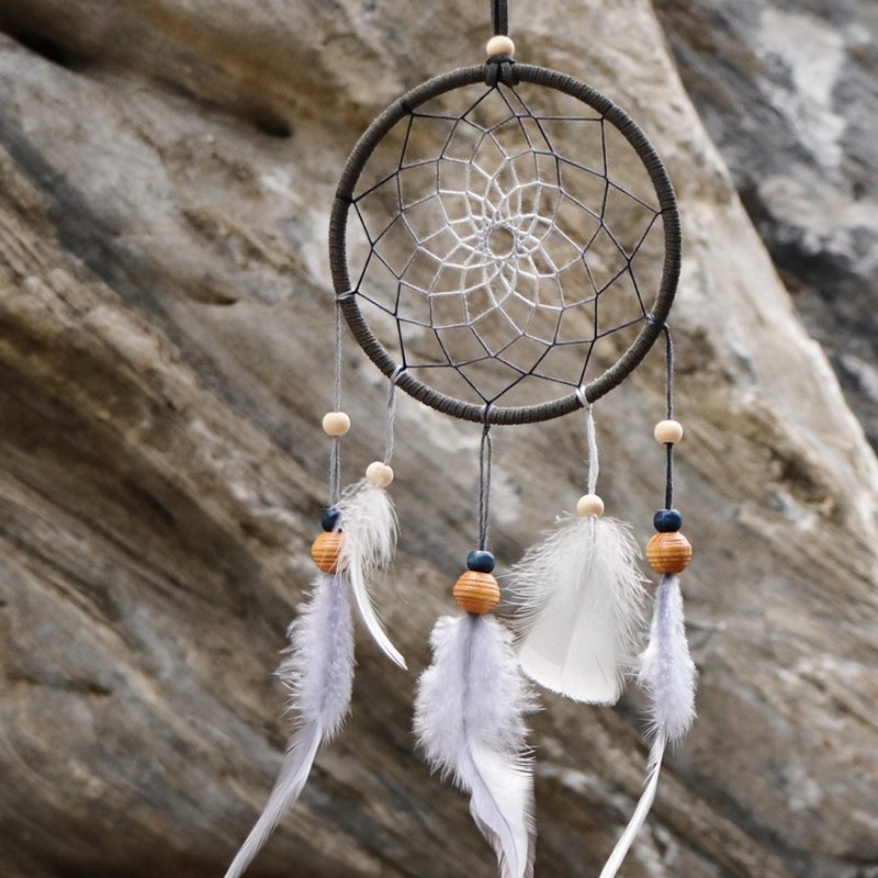 Indian ethnic style丨Hand-woven gradient dream catcher - calm gray - อื่นๆ - วัสดุอื่นๆ สีเทา