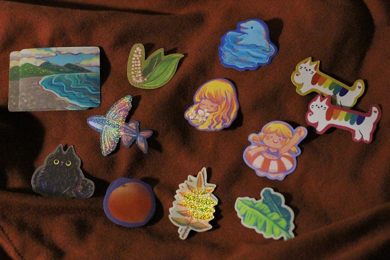 That year's sea and summer illustration stickers_leaflet sale - Stickers - Paper Multicolor