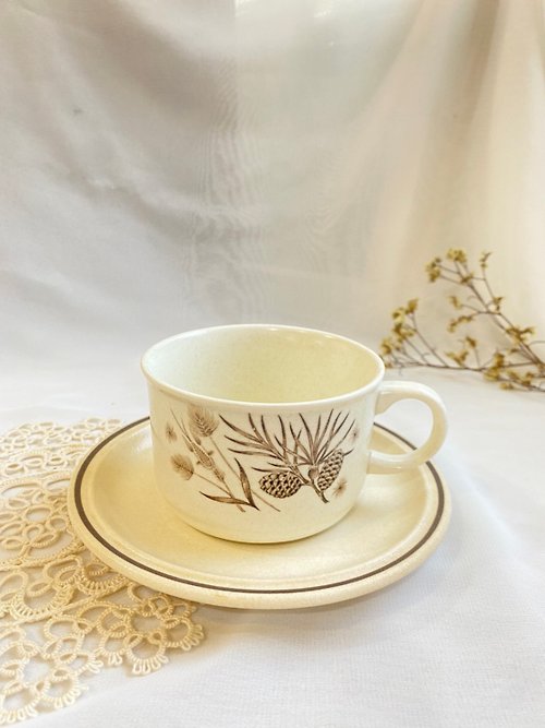 好日。戀物 【好日戀物】英國古董古件-花卉植物陶瓷茶杯組