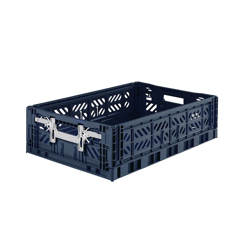 Turkey Aykasa Folding Storage Basket (L15)-Navy Blue - กล่องเก็บของ - พลาสติก 